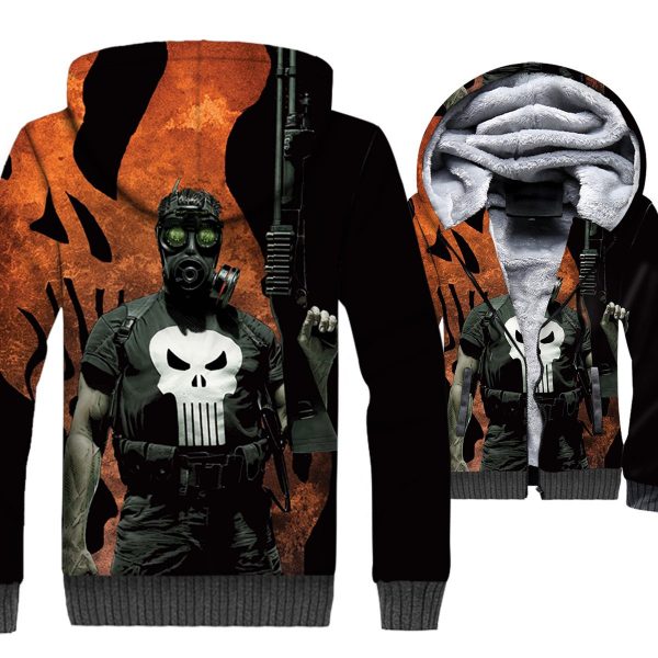 Ghost Rider Jackets - Ghost Rider Series White Skull Icon Super Cool 3D Fleece Jacket