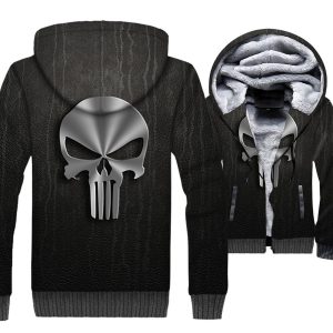Ghost Rider Jackets - Ghost Rider Skull Series Metal Skull Super Cool Black 3D Fleece Jacket