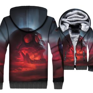 Ghost Rider Jackets - Ghost Rider Skull Series Red Skull Icon Super Cool 3D Fleece Jacket