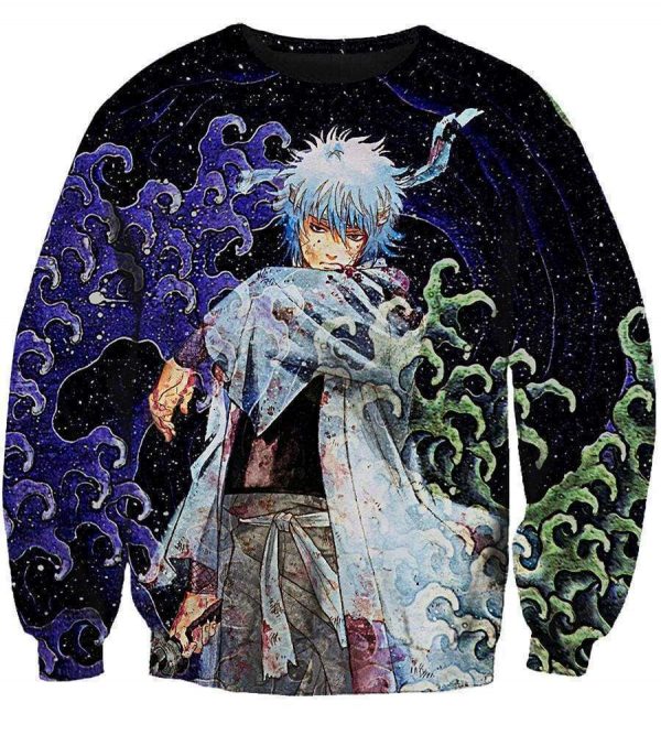 Gintama Putian Silver Hoodies - Pullover Grip Black  Hoodie
