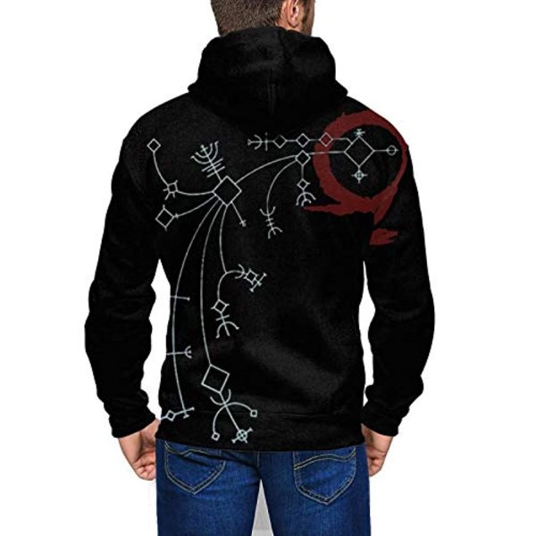 God of War Hoodie - 3D Print Hooded Zip Up Sweatshirt