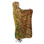 Golden Peacock Hooded Blanket - Feather Blanket