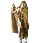 Golden Peacock Hooded Blanket - Feather Blanket