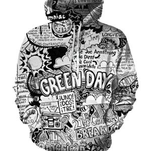 Green Day Hoodies - Pullover Black Hoodie