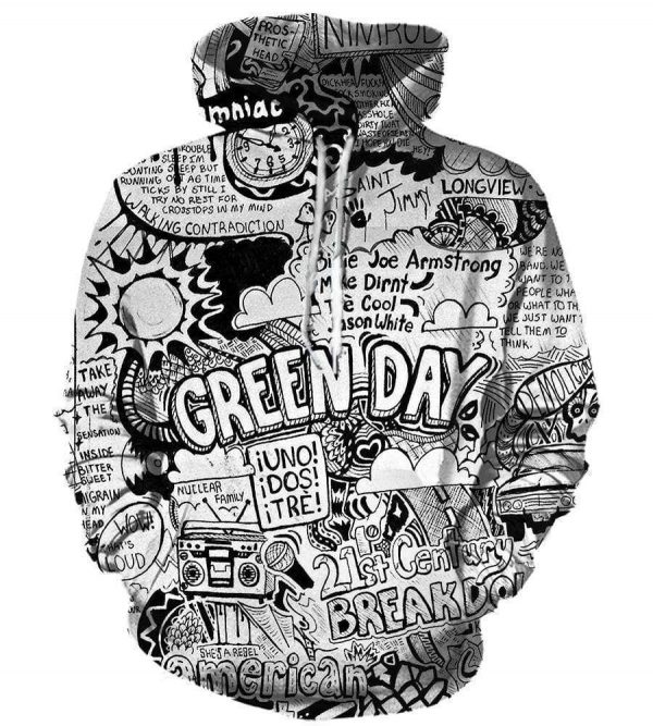 Green Day Hoodies - Pullover Black Hoodie