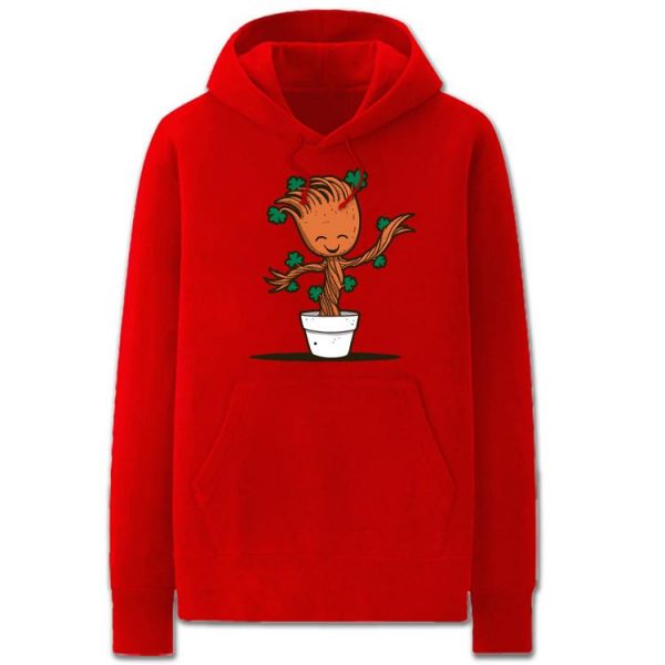Guardians of the Galaxy Hoodies - Solid Color Groot Cartoon Style Cute Fleece Hoodie