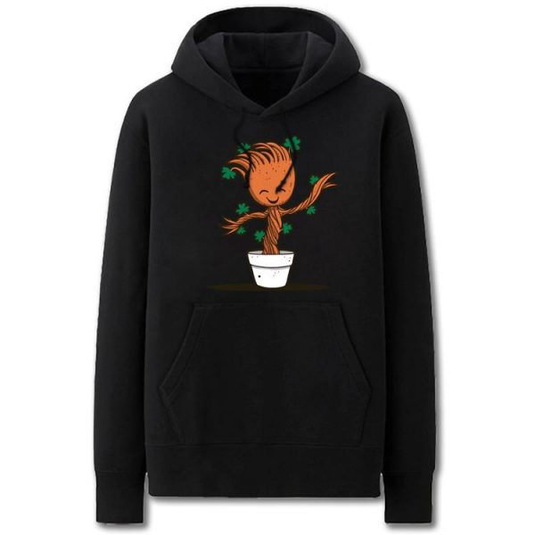 Guardians of the Galaxy Hoodies - Solid Color Groot Cartoon Style Cute Fleece Hoodie