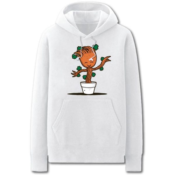 Guardians of the Galaxy Hoodies - Solid Color Groot Cartoon Style Cute Fleece Hoodie