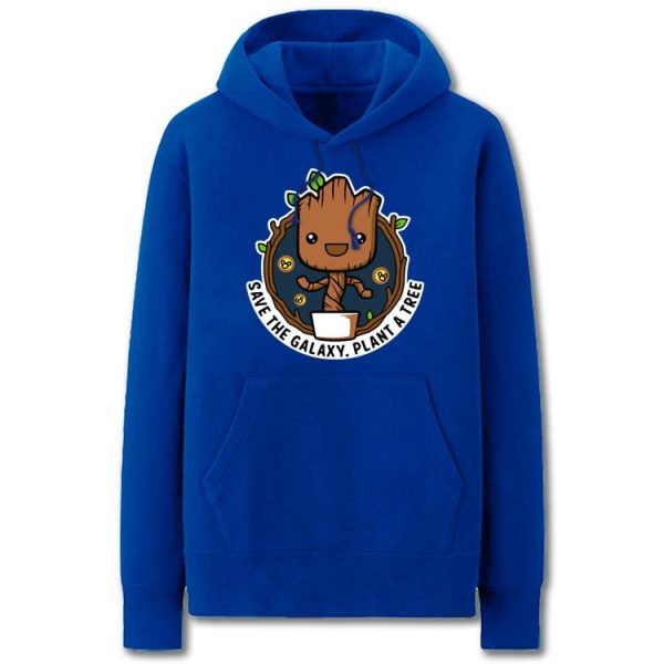 Guardians of the Galaxy Hoodies - Solid Color Groot Cartoon Style Super Cute Fleece Hoodie