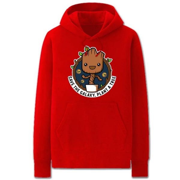 Guardians of the Galaxy Hoodies - Solid Color Groot Cartoon Style Super Cute Fleece Hoodie