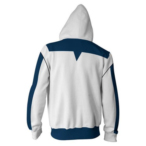 Gundam Amuro Ray Hoodies - Zip Up Mobile Suit White Hoodie