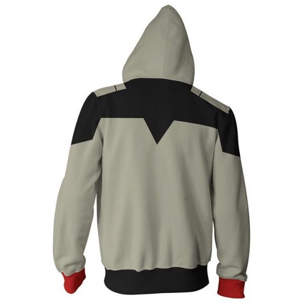 Gundam Bright Noa Hoodies - Zip Up Mobile Suit Grey Hoodie