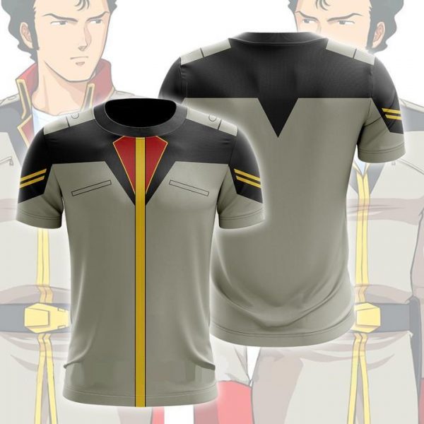 Gundam Bright Noa Hoodies - Zip Up Mobile Suit Grey Hoodie