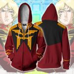 Gundam Char Aznable Hoodies - Zip Up Red Mobile Suit Hoodie