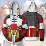 Gundam Heavyarms Hoodies - Zip Up Mobile Suit Red Hoodie
