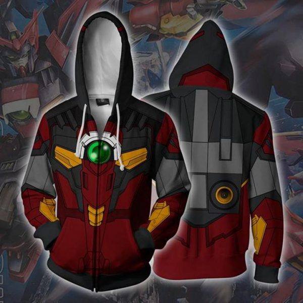 Gundam Mobile Suit Hoodies - Zip Up Epyon Red Hoodie