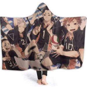 Haikyu!! Soft Hooded Blanket - Anime Wearable Throw Printed Blanket