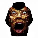 Halloween Big Face Screaming Devil 3D Printed Hoodie