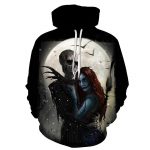Halloween devil and Witch 3D Printed Hoodie