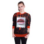 Halloween Devil Lip Collar Sweater