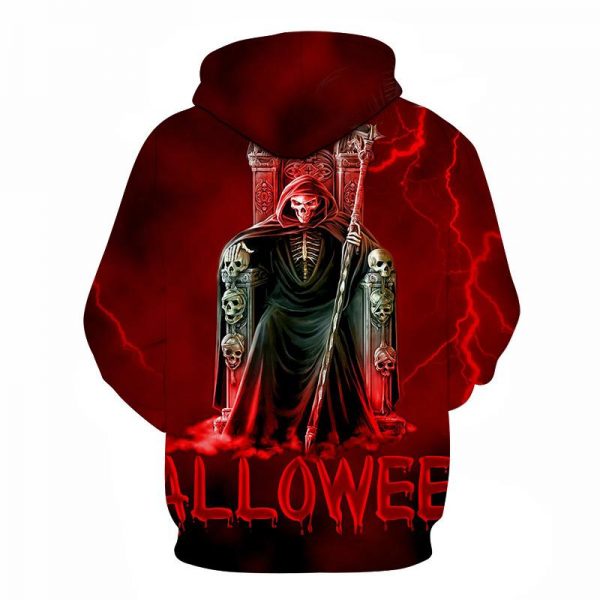 Halloween Devil Skeleton Throne 3D Printed Hoodie