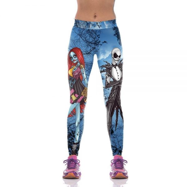 Halloween Jack Skellington Leggings - Nightmare Before Blue Sexy Legging