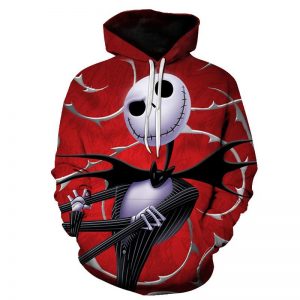 Emejate Mens The Nightmare Before Christmas 3D Printed Jack Sweatshirts Hoodie