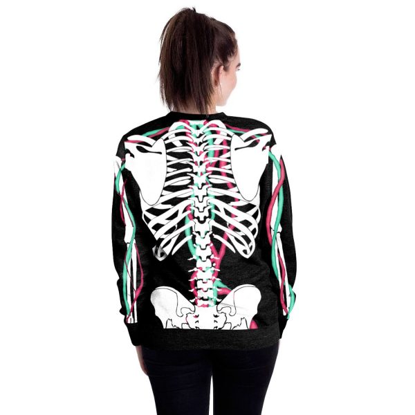 Halloween skeleton round neck Sweater