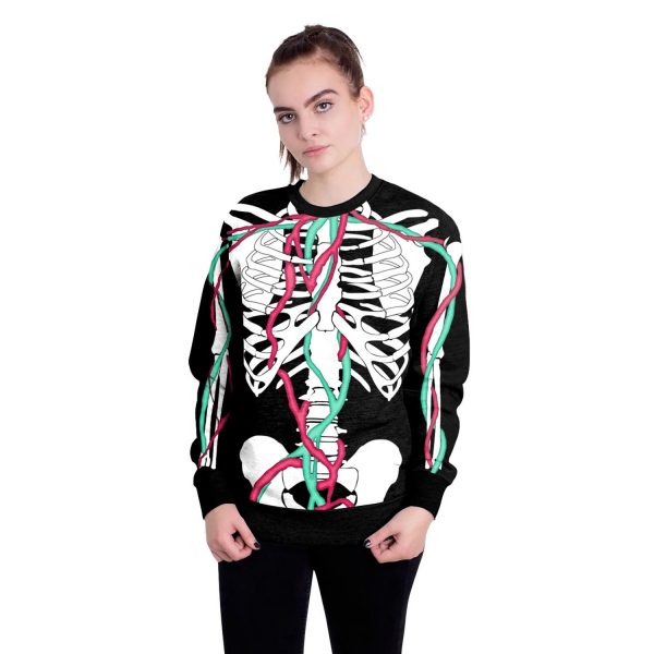 Halloween skeleton round neck Sweater