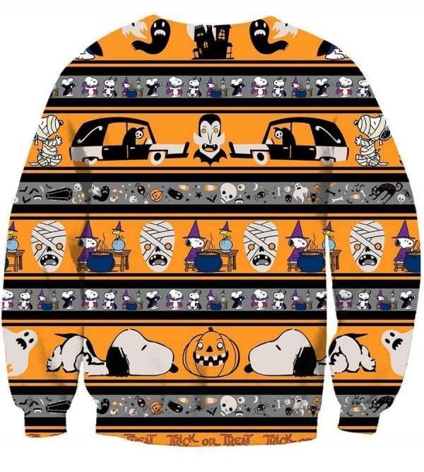Happy Halloween Snoopy Hoodies - Pullover Yellow Hoodie