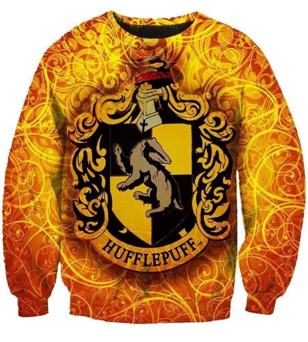Harry Potter  College Logo Hoodies - Pullover Yellow Hufflepuff Hoodie
