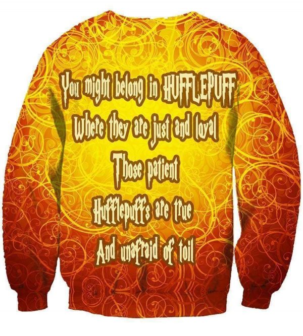 Harry Potter  College Logo Hoodies - Pullover Yellow Hufflepuff Hoodie