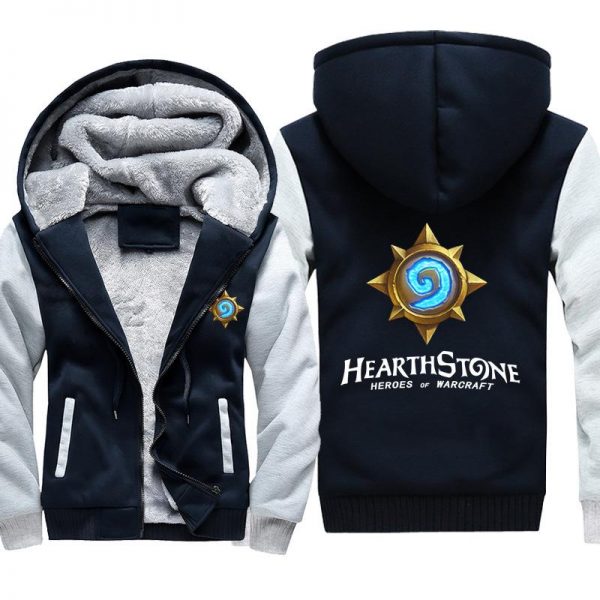 Hearthstone Jackets - Solid Color Hearthstone Game Logo Icon Blue Super Cool Fleece Jacket