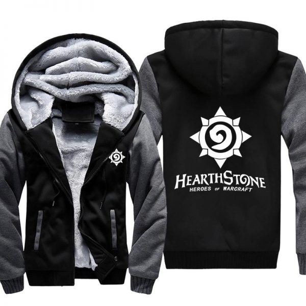 Hearthstone Jackets - Solid Color Hearthstone Game Logo Icon White Super Cool Fleece Jacket