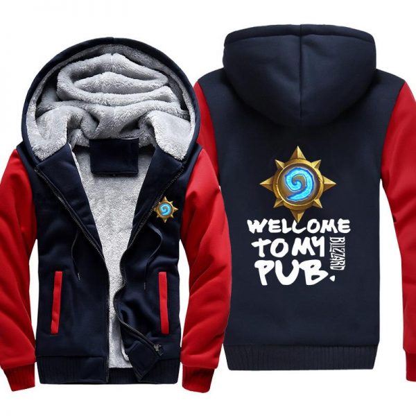 Hearthstone Jackets - Solid Color Hearthstone PUB Blue Logo Super Cool Fleece Jacket