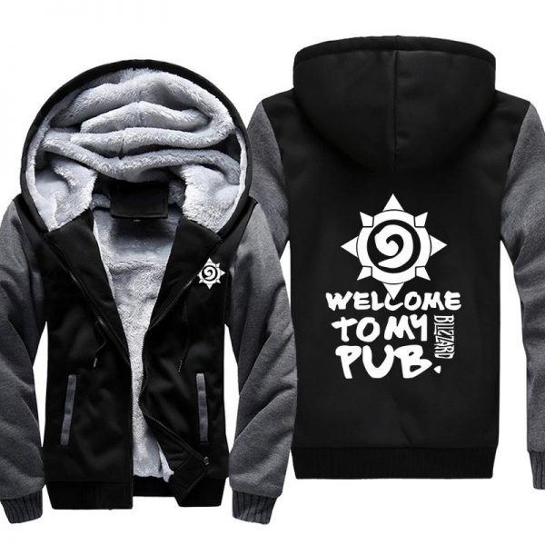 Hearthstone Jackets - Solid Color Hearthstone PUB White Logo Super Cool Fleece Jacket