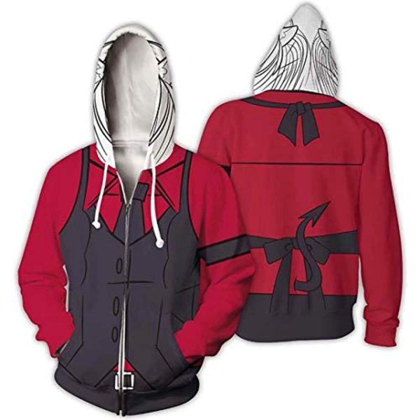 Helltaker Hoodies - Cerberus Unisex 3D Zip Up Hooded Jacket