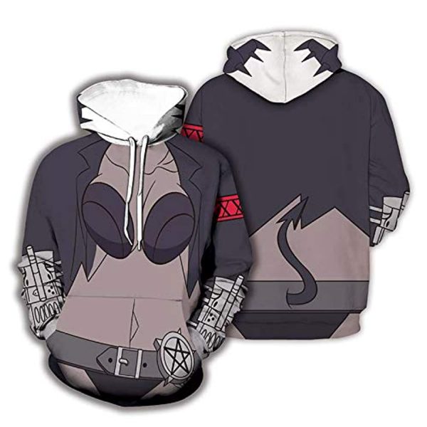 Helltaker Hoodies -Judgement Unisex 3D Pullover Hooded Sweatshirt