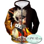 Hero Academia Hoodies - Bakugo Katsuki Explosive Quirk Zip Up Hoodie