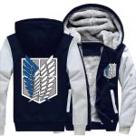Hip Hop Jackets - Solid Color Hip Hop Series Hip Hop Blue and White Sign Fleece Jacket