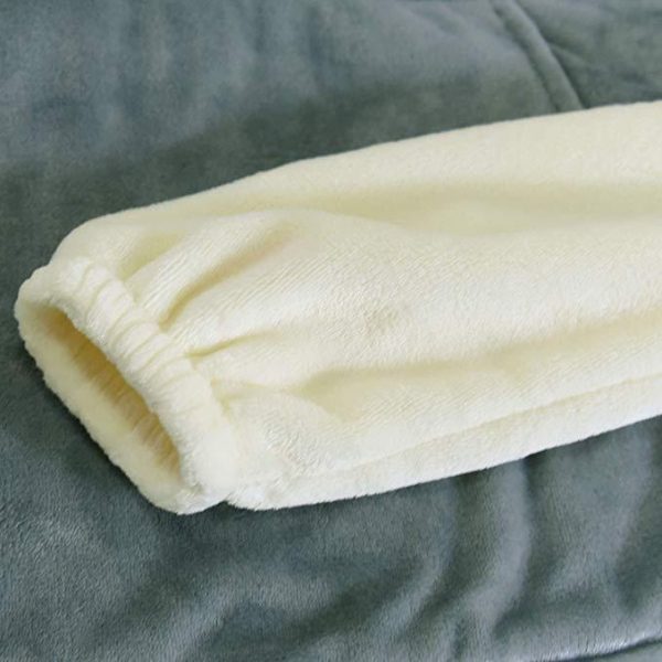 His-and-Hers Sleeves-Cute Long Flannel Plush Wearable Hooded Blanket