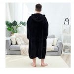 His-and-Hers Sleeves-Cute Long Flannel Plush Wearable Hooded Blanket