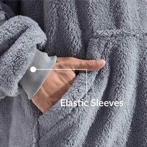 His-and-Hers Sleeves-Cute Thick Flannel Plush Wearable Blanket