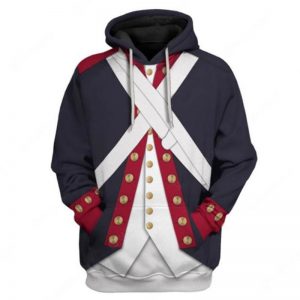 Historical Personage Continental Army 3D Printed Cosplay Hoodie