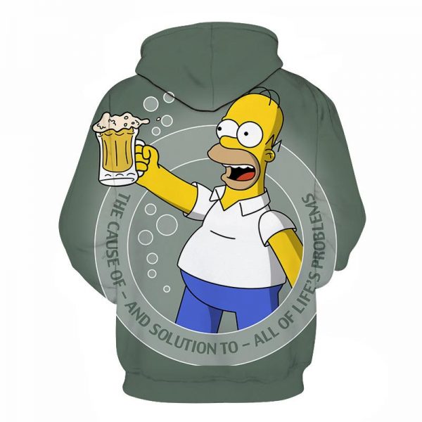 Homer Simpson and His Son 3D Printed Hoodies Sweatshirts