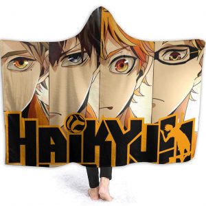 Hooded Blanket - Anime Haikyu! Passionate Volleyball Cartoon Blankets