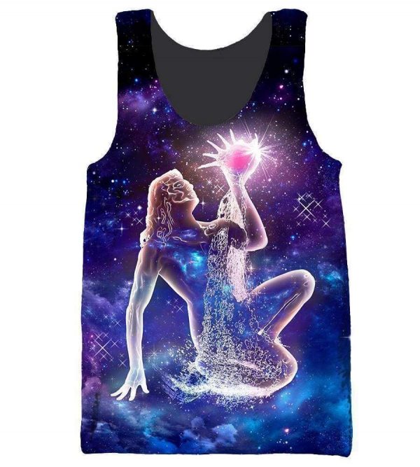 Horoscope Aquarius Hoodies - Pullover Black Hoodie