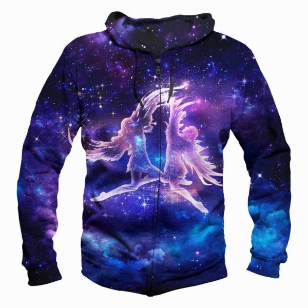 Horoscope Gemini Hoodies - Pullover Black Hoodie
