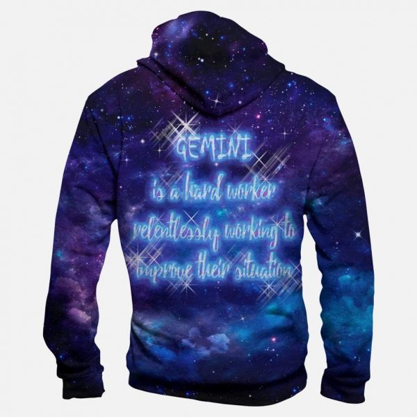 Horoscope Gemini Hoodies - Pullover Black Hoodie