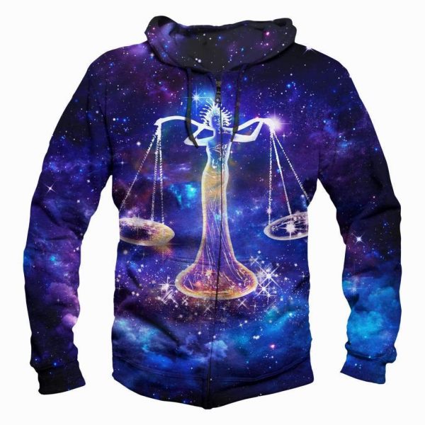 Horoscope Libra Hoodies - Pullover Black Hoodie